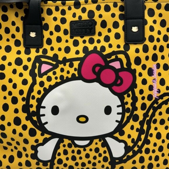 Hello Kitty Cheetah Print Travel Tote Bag 3PCS‎ NWT - Picture 4 of 15